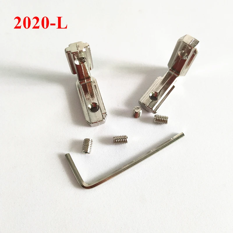 10pcs T Slot L Type Shape Interior Inner Corner Connector Joint Brackets for 2020 Aluminum Profile with slot 6mm with M4 screws