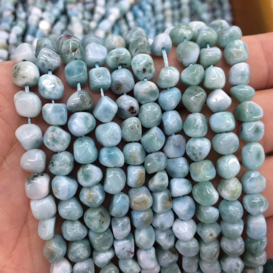 5-6mm freeform larimar beads natural stone beads DIY loose beads for jewelry making strand 15\