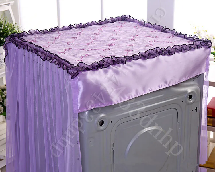 purple Lace Waterproof Sunscreen Washing Machine Cover dust proof Case Washing Machine Protective Dust Jacket 60*80*54cm