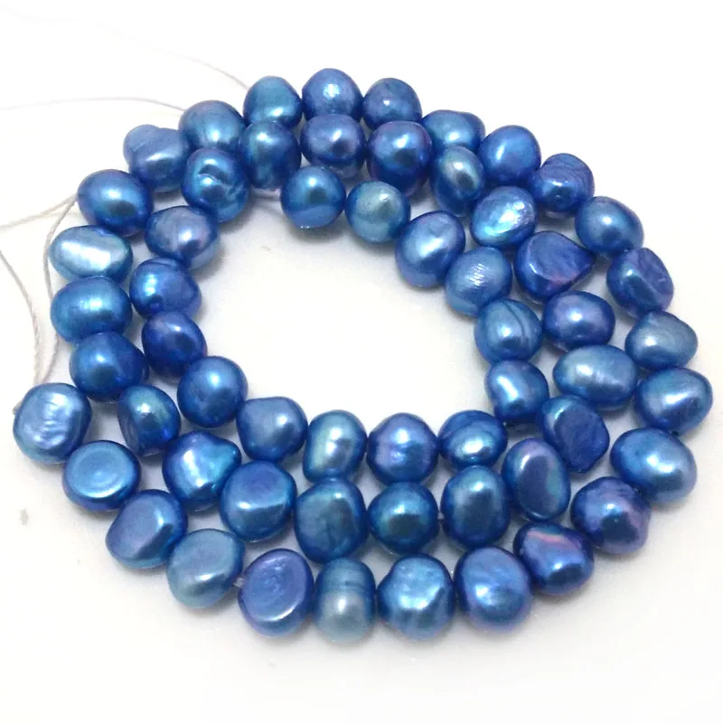 

16 inches 6-7mm Dark Blue Natural Barqoue Nugget Pearl Loose Strand