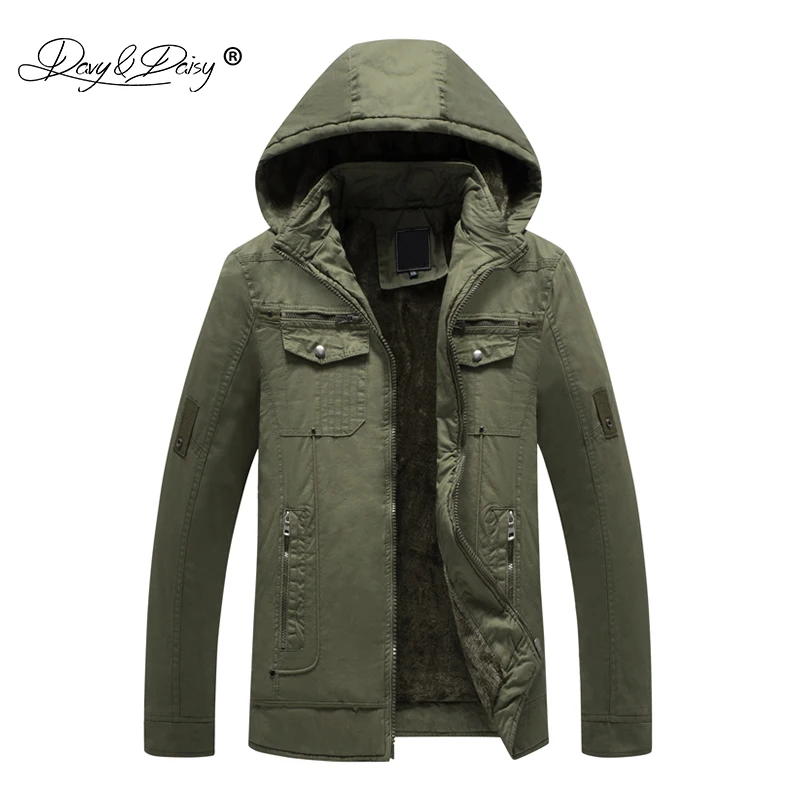 

DAVYDAISY 2019 New Arrival Autumn Winter Man Jacket Thick Fleece Hooded Male Jacket Plus Size 3XL 4XL 5XL 6XL Man Coat JK092