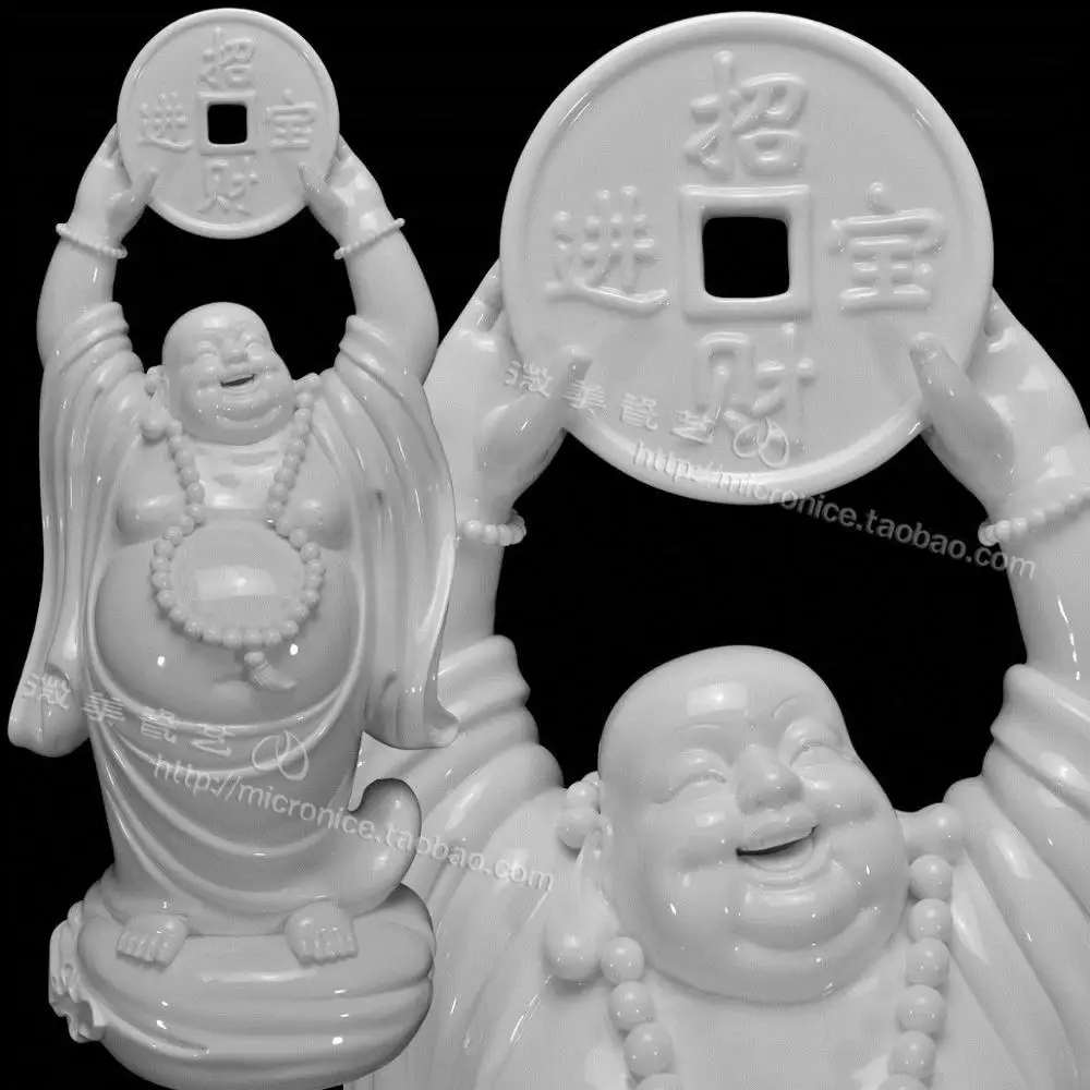 20 inch Maitreya porcelain company opened the gift felicitous wish of making money Buddha belly large Buddha statue face busines