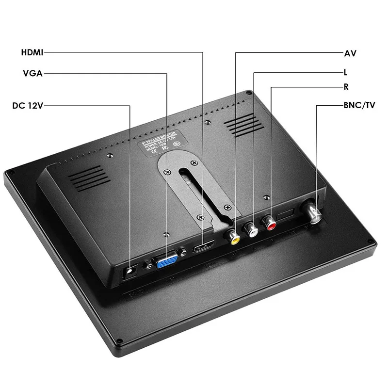 ZHIXIANDA H1208 8 Inch TFT LCD 1024x768 Screen Monitor With VGA HDMI AV BNC USB Sperkers For PC CCTV Security Camera