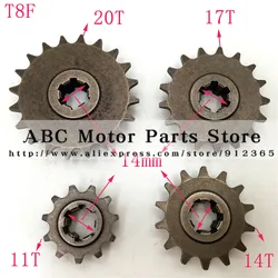 Front Gear Box Sprocket T8F 11 14 17 20T 20 Tooth Pinion For 47cc 49cc Minimoto Mini Dirt Pit Bike Moped Scooter