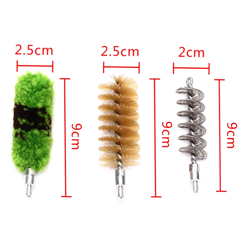 3Pcs/set Professional Gun Cleaning Kit Tube Brush Head Clean Brush Tool Set For 12G Gun Brush Tool Hunting Accessories