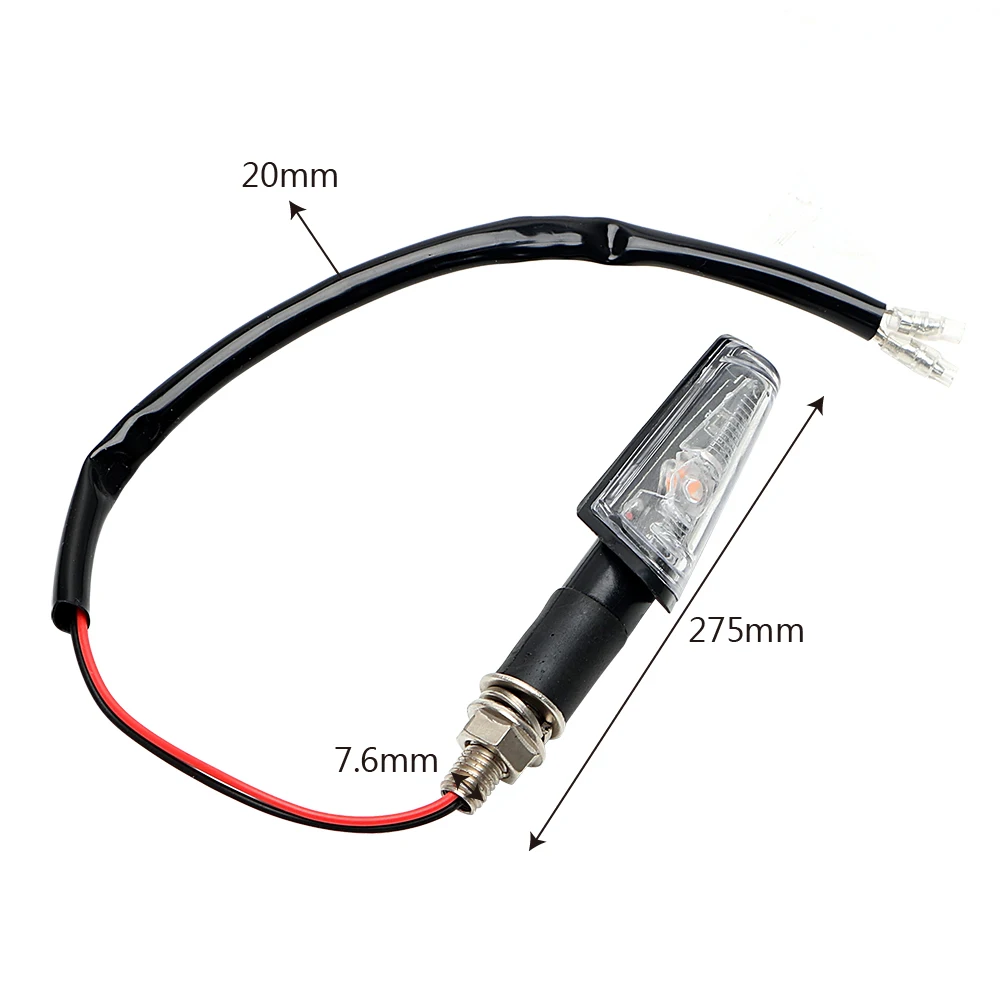 2 Pcs Amber Motorcycle Turn Signal Lights LED Motorbike Blinker Indicator Lamp Flasher