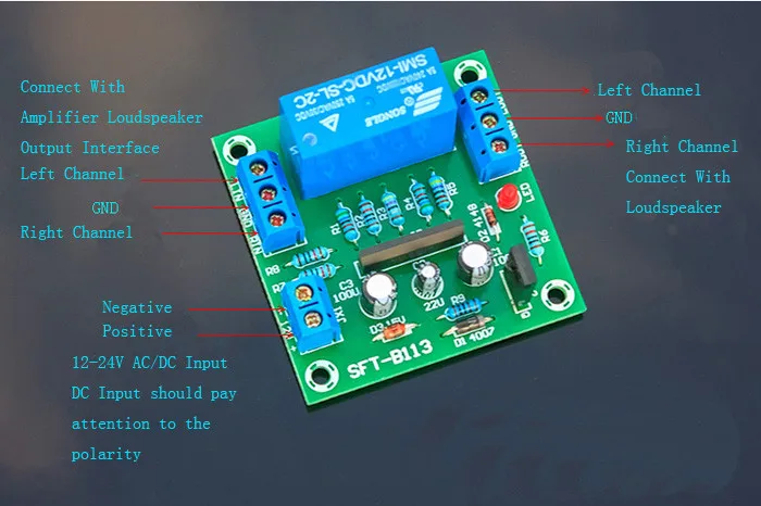 12-24V UPC1237 Speaker Protection Board Dual Channel Loudspeaker Power-On Delay DC Protect Module For Audio Amplifier Amp