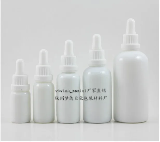 

wholesale 50pcs 30ml white round shaped dropper bottle for essential oil , 1 oz white color glass dropper container wholesale