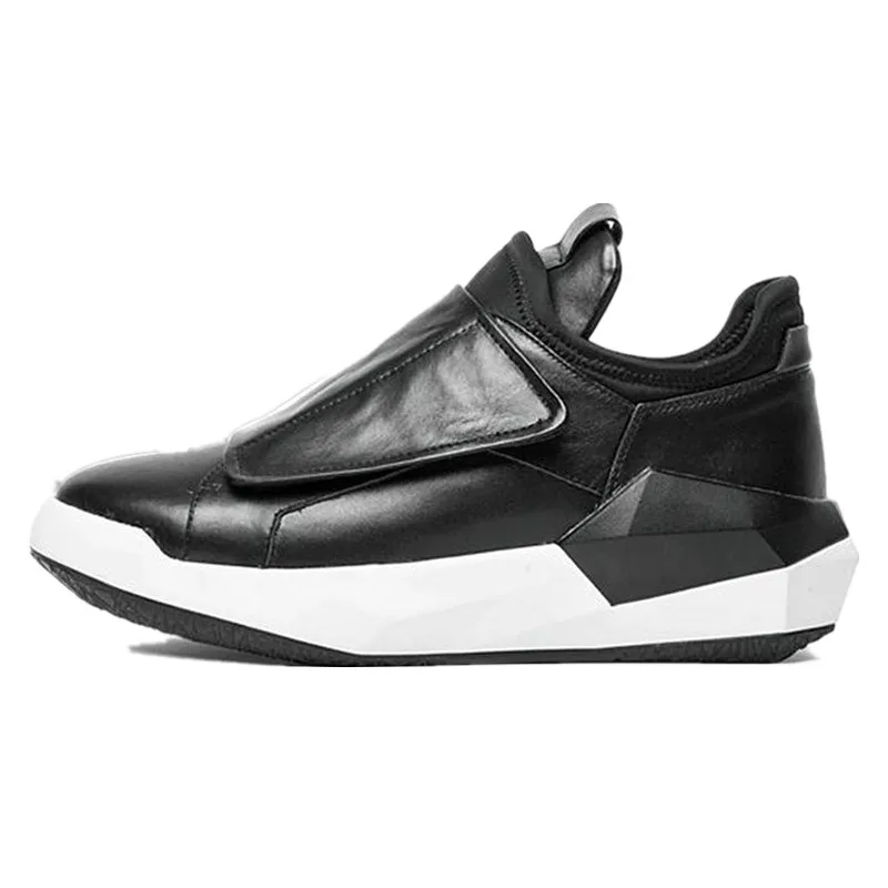 Korean Spring New Men Genuine Leather Casual Sneakers Gothic Thick Platform Punk Shoes Male Hip Hop Dancing Trainer Footwear