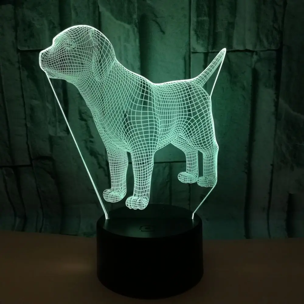 

Colorful Creative Dog 3d Lamp Colorful Touch 3d Led Visual Led Lamp Gift Decoration Desktop Night Table Lamps For Living Room