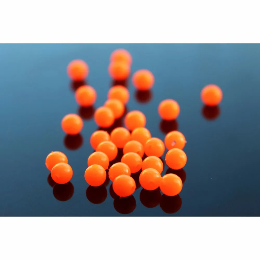 Tigofly 200 pcs/lot Plastic Round Hot Orange Fishing Bead Hard Floating Bobber Bulk Beads Fishing Accessories Fly Tying Material