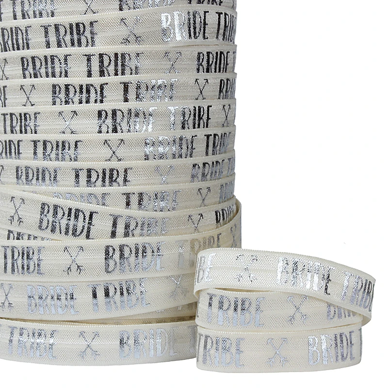 

(100y/lot) Wholesale silver foil bride tribe ivory foe wedding elastic
