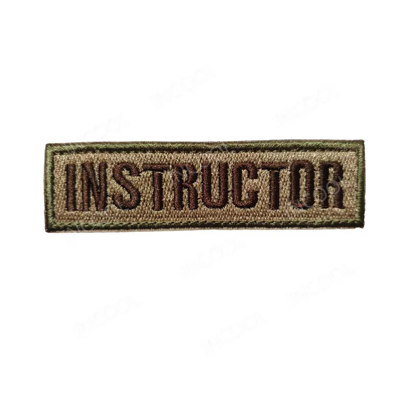 INSTRUCTOR Embroidery Patch Decorative Patches Appliques Hook Loop Embroidered Patch For Clothing Backpack Cap