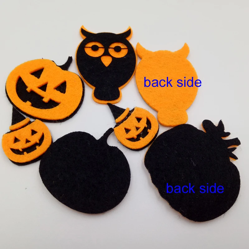 30pcs/lot  Non Woven Fabric Felt Pumpkin Appliques Kawaii Patches for DIY, Halloween Decor,wall decor