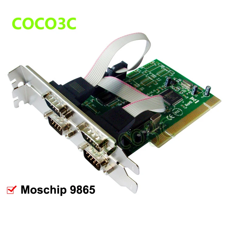 

Free Shipping Chipset Moschip MCS9865 serial RS232 4 Ports PCI controller card PCI to DB9 port I/O card converter