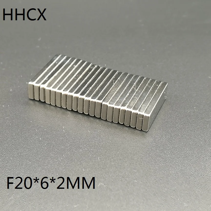 20PCS/LOT Block Magnet 20*6*2 N35 Strong Cuboid NdFeB Rare Earth Magnet 20x6x2 Powerful Neodymium Magnets 20 x 6 x 2