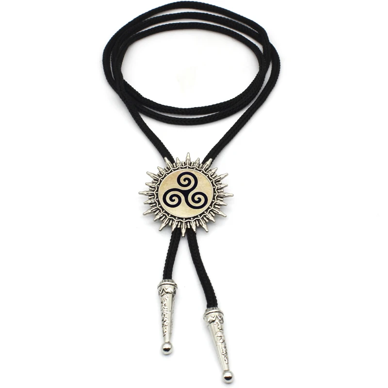 BOLO-0042 New Arrival Teen Wolf Triskele Bolo Tie Trendy Glass Dome Triskelion Allison Argent Western Bolo Ties Men Neck Tie