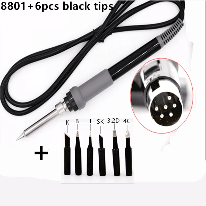 Good Quality SZBFT 8PIN 65W Soldering iron Replacement Handle  8801 with 936 soldering tips  for HAKKO Solder Station FX-888