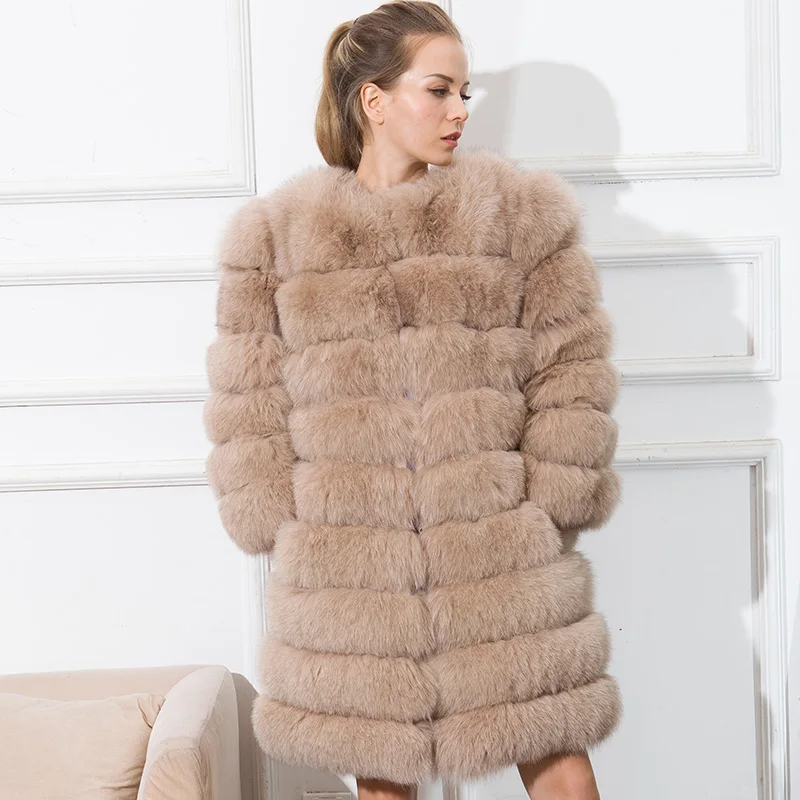 

Woman Real Fox Fur Coat New Long Fur Coats Furry Winter Jacket Luxury Brand Trending Clothes