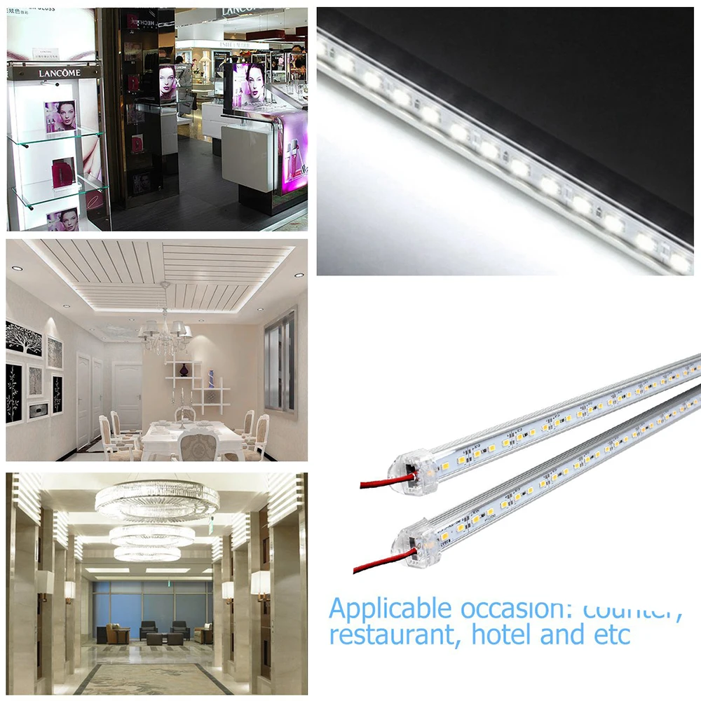 LED Bar Light DC12V 50cm Warm/Naturally/Cold White SMD 5730 Rigid LED Strip Lights With PC Cover 5pcs/Lot