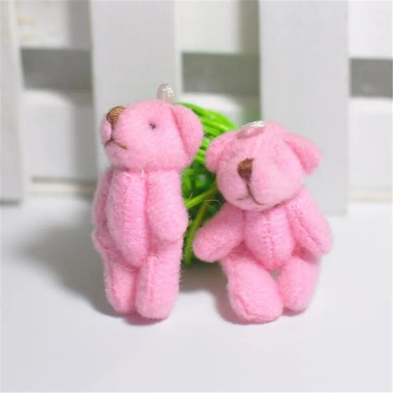 

2PCS Mini Plush Joint Bear Toys Doll Small Pendant Cute Bears Toy 6 Color Optional For Kids Gifts 3.5CM HANDANWEIRAN