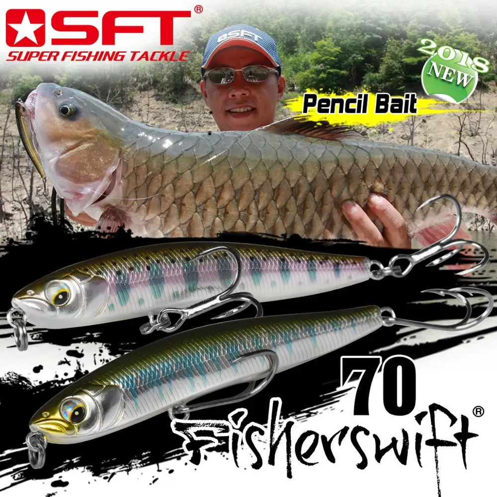 70mm10g المتذبذب غرق إغراء Stickbait أسماك الصيد إغراء المتداول 4.3 جرام العائمة قلم رصاص إغراء صيد السمك لصيد الأسماك باس البحر #6