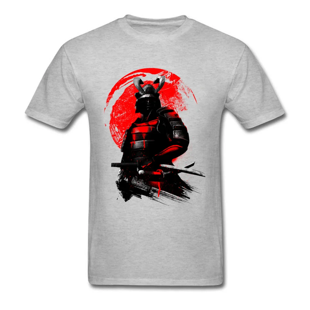 Samurai Warrior Tops Cold Style Black Red T-shirt Men Hero T Shirts Japan Anime Tees Cotton Clothing Swordsman Tshirt