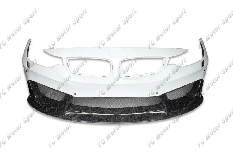 FRP Fiber Glass Bumper with Forged Composite Lip Fit For 2014-2017 F80 M3 F82 F83 M4 3D D Style Front Bumper with Diffuser