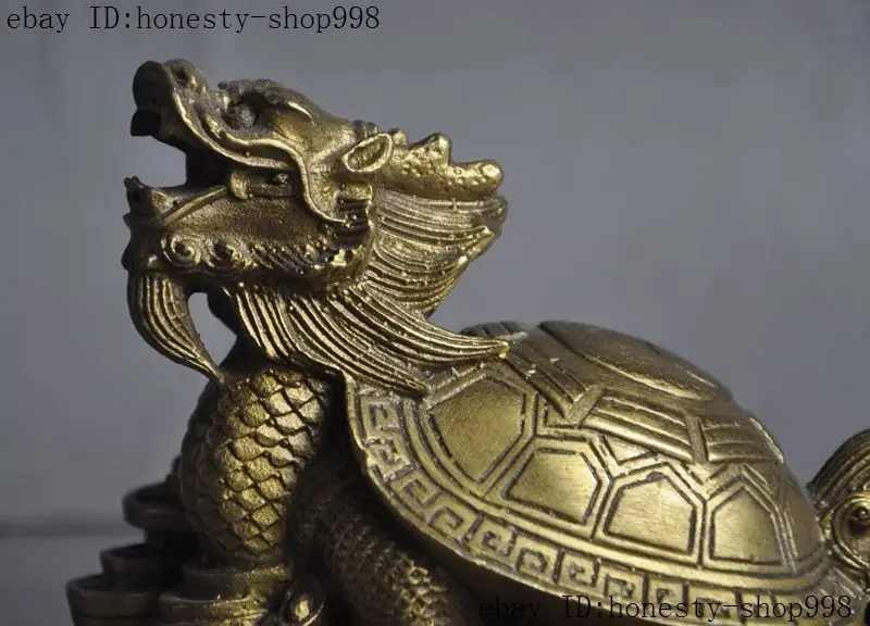 China fengshui brass Wealth dargon turtle tortoise lucky statue