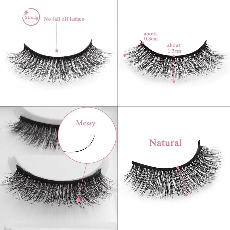 SHIDISHANGPIN 5 Paar Nerzwimpern natürliche 3D-Nerzwimpern falsche Nerzwimpern falsche Wimpern Vollstreifenwimpern Cilios Faux Cils