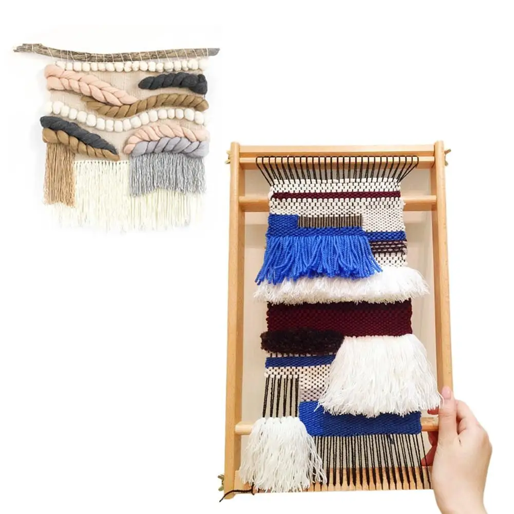 WoodenKnitting Machine WeavingFrame DIY Knitted Toys Wool WeavingHandcraft Household Wooden Knitting Machine