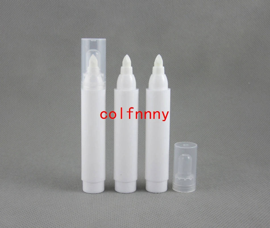 500pcs/lot 3ml white color cosmetic pen package empty cosmetic pen dispenser for cream gel oil wax products filling