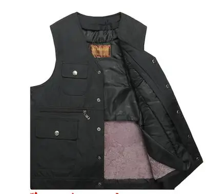 Autumn Winter Outdoor Men‘s Genuine Leather Fur Waistcoat Male Fur One Piece Thermal Natural Fur Vest