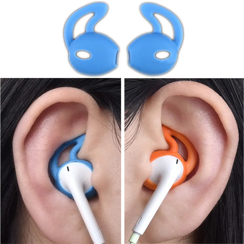 2pcs for Airpods Case Cover Silicone Antislip Ear Hook Earbuds tips Caps for iPhone Apple Earphone Earpads Earpods Eartips