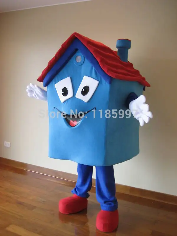 HOT SALE Popular big blue HOUSE Halloween animal Mascot Costume Fancy Dress Animal mascot costume free shipping