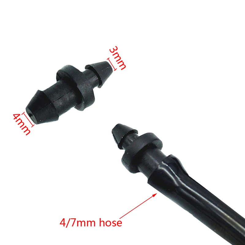 3mm and 4mm Hose End Plug Garden Irrigation Pipe Fittings Hose Water Seal Closure Tools Plastic Connector 50 Pcs