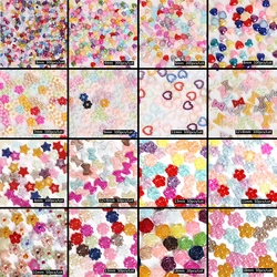 20-1000PCS Mix 37Colors Pearl Imitation Half Cabochon Flat Garment Decor Heart Flower ABS Beads Supplies DIY Sewing Accesories