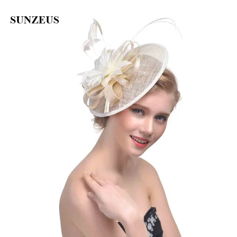 Blumen Braut Hüte Federn Leinen Damen Hochzeit Hüte frauen Party Haar Zubehör Hüte hochzeit hütte SH38