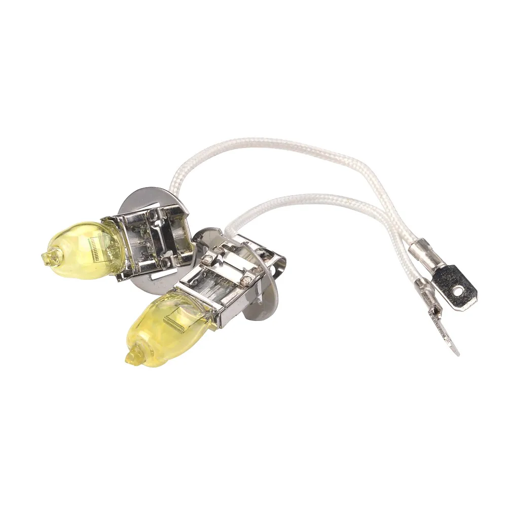 2 x H3 PK22S 12V 100W 3500K Golden Yellow Car HOD Xenon Halogen Bulbs Car Headlight Bulb Automobile Head Light Fog Light Bulb