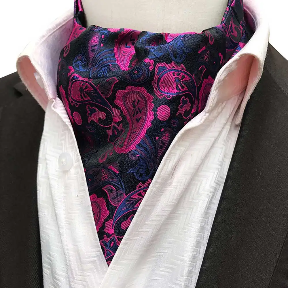 Men Business Cravat Ascot Scarves Colorful Paisley Flower Wedding Party Ties BWTHZ0339