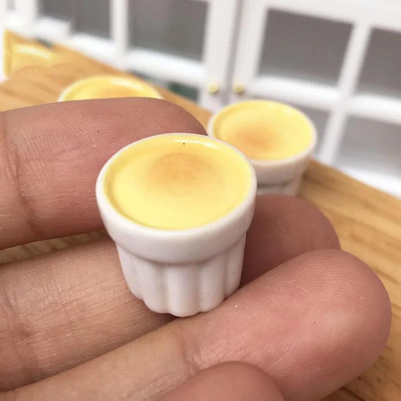 5PCS/Lot 1:12 Miniature Dollhouse Custard Pudding for Blyth Doll House Pretend Food Kitchen Toys