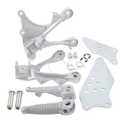 Motorcycle Front Footrest Foot Pegs Set For KAWASAKI NINJA ZX6R ZX-6R ZX636 2005-2008 2006 2007 Black Silver Matte Black