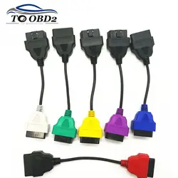 6 Color Diagnostic Cables Leads for MultiECUScan / FiatECUScan for Fiat , for Alfa Romeo and for Lancia 6pcs/set Adaptors