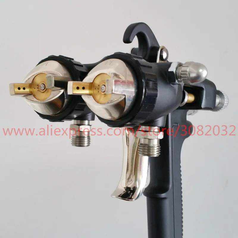 Nano Chrome Dual Head Pneumatic Sprayer Hot On Sales ,Double Nozzle Spray Gun ,Professional Painting Tools