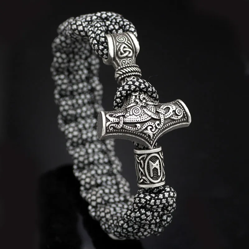 

Vintage Rope Braided Viking Bracelet Bangle for Men Hip Hop Punk Norse Viking Jewelry Outdoor Survival Hand Jewelry Accessories