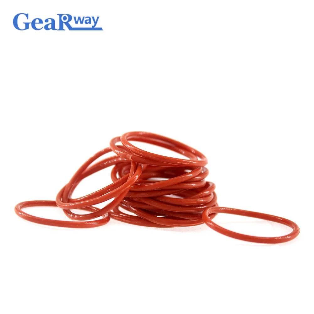 O Ring Seal Gasket 1.8mm Thickness Red Silicone O Type Rings 21.2/22.4/23.6/38.7/39.2/40mm ID VMQ Anti-age O Ring Washer