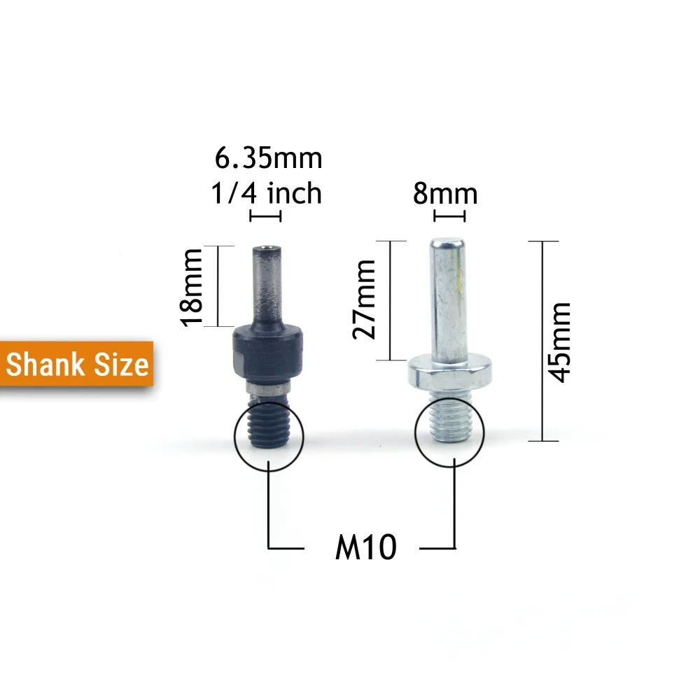 5 zoll (125mm) m10 Gewinde Zurück-up Schleifen Pad + 6,35mm/8mm Schaft für 5 "Haken & Schleife schleif Scheiben, winkel Grinder Zubehör