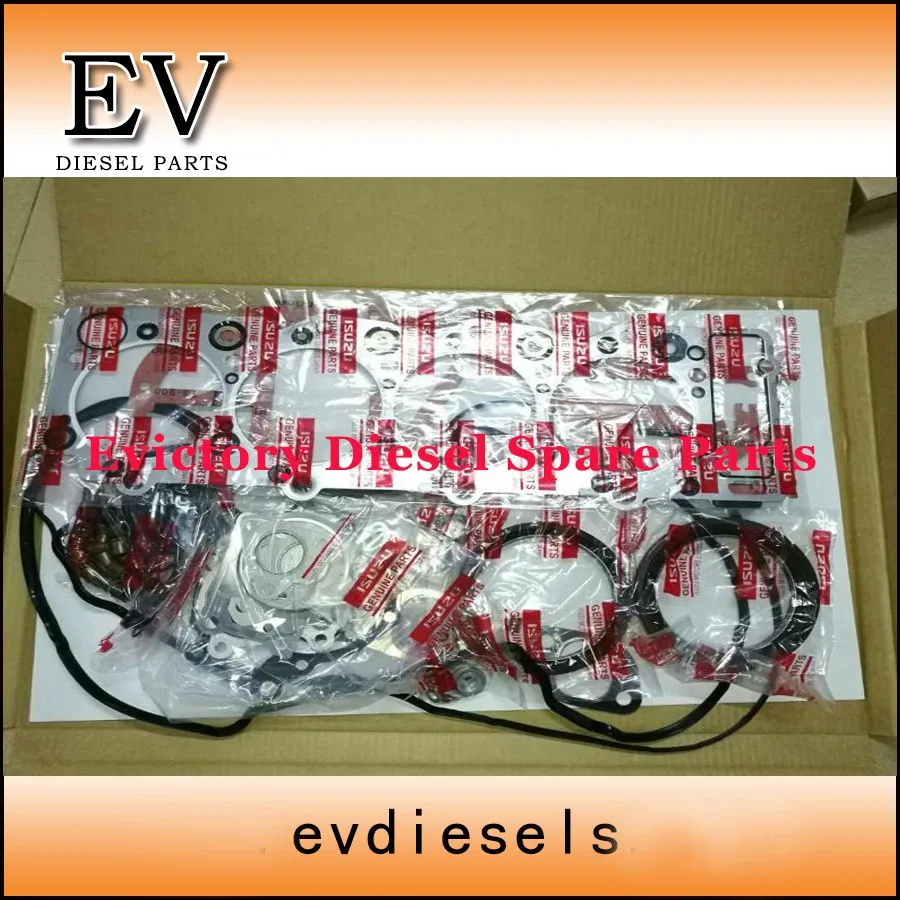 For Hiatch Excavator and Truck 4HK1 4HK1T 4HK1-TC piston ring set +full gasket kit+crankshaft bearing+connecting rod bearing