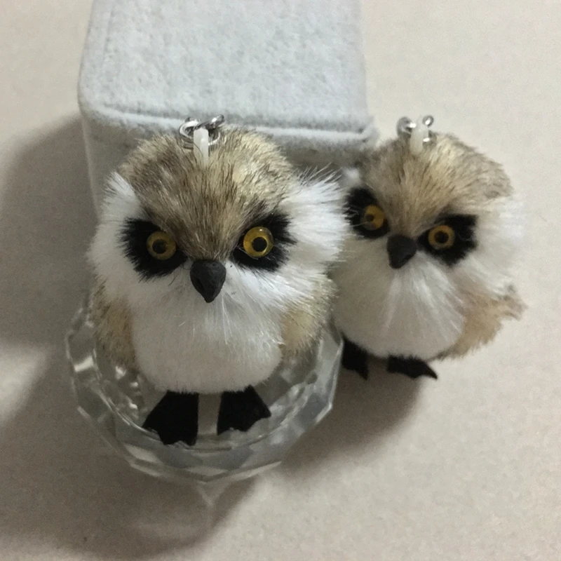 Cute Girls New Plush Fur Tiny Owl Key Chain Fashion Pompon Owl Keychain Women Bag Car Trinket Female Toy Jewelry Party Gift