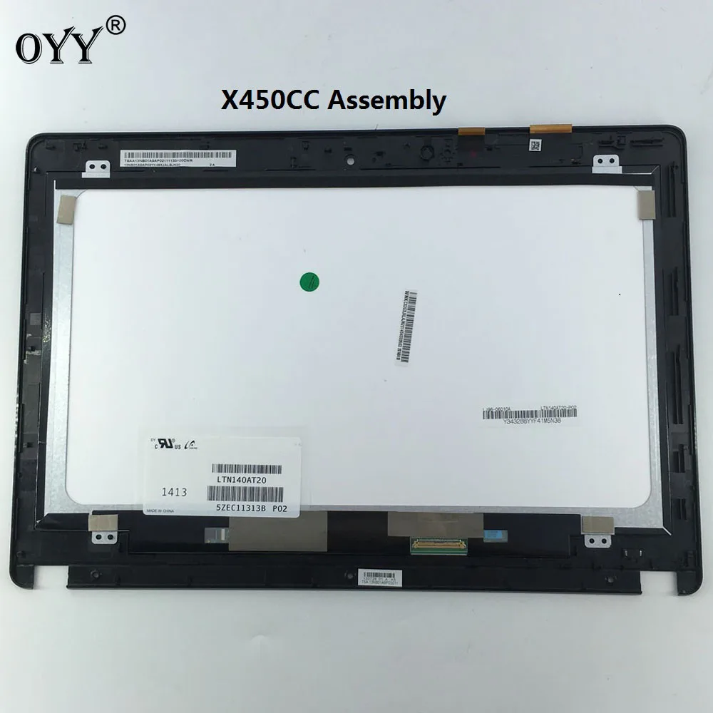 

1366*768 LTN140AT20 LCD Display Touch Screen Matrix Digitizer Assembly Replacement Parts with frame For Asus X450CC X450